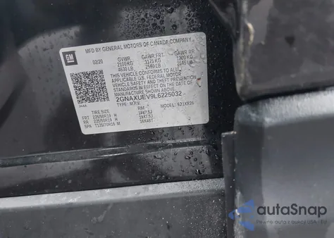 2020 Chevrolet Equinox Awd Lt 1.5L Turbo из США, поврежденный, VIN 2GNAXUEV9L6225032